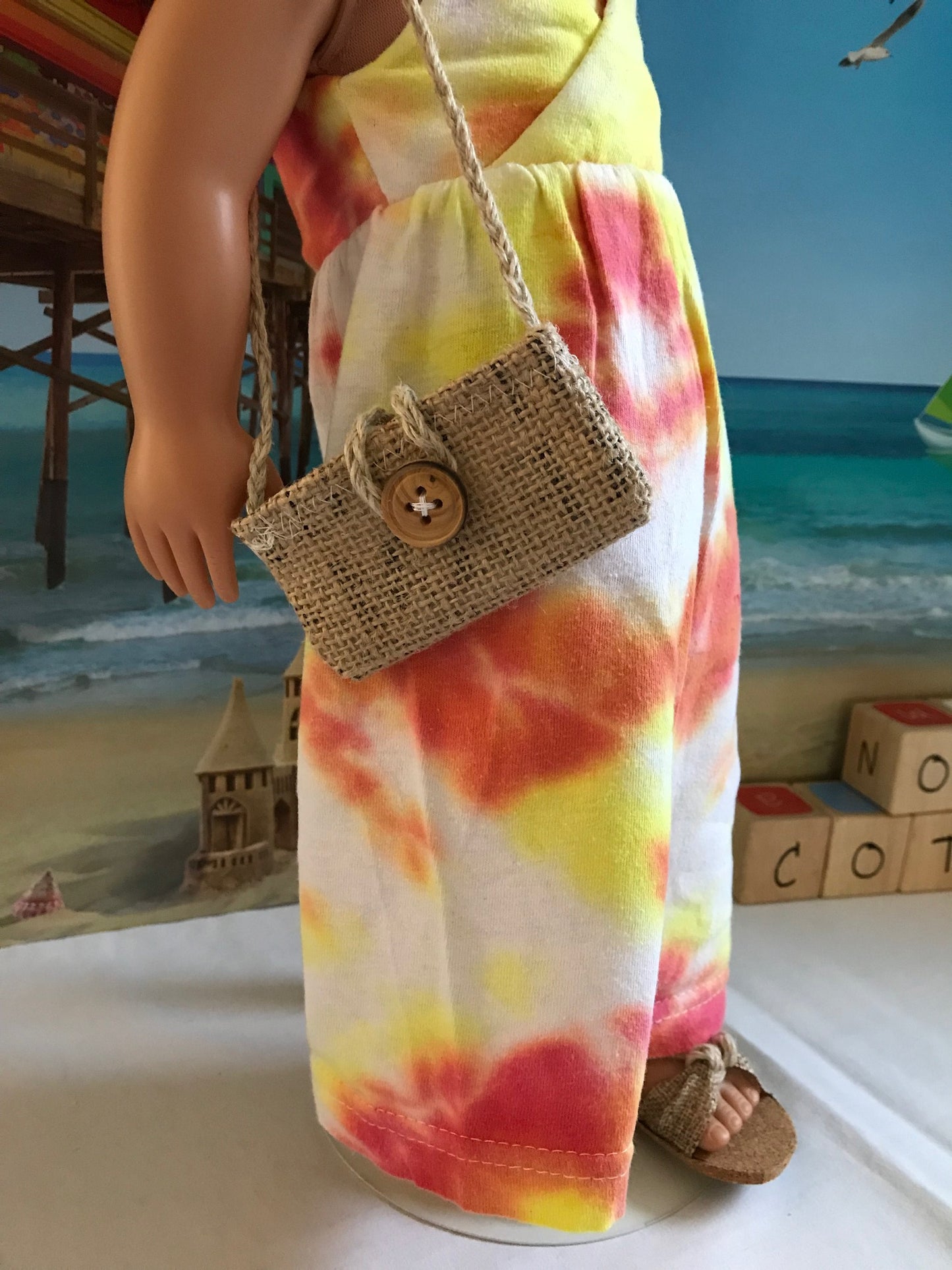 AG110 - Hawaiian Muu Muu Dress with sandals and bag