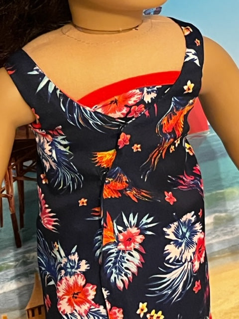 AG209 - Floral summer wrap with red shoes
