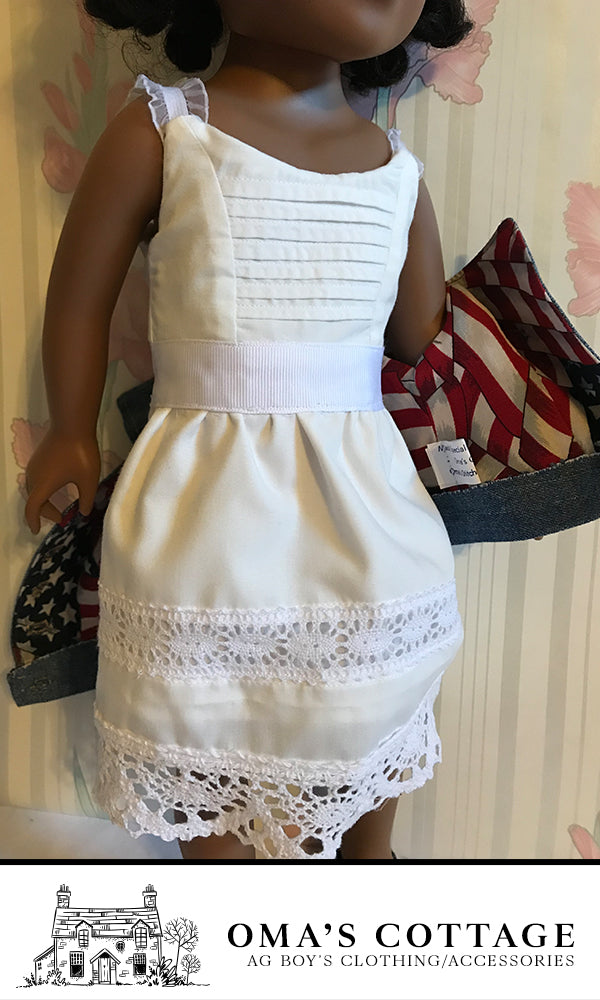 JG41 - Outback Falls white dress with denim vest and shoes