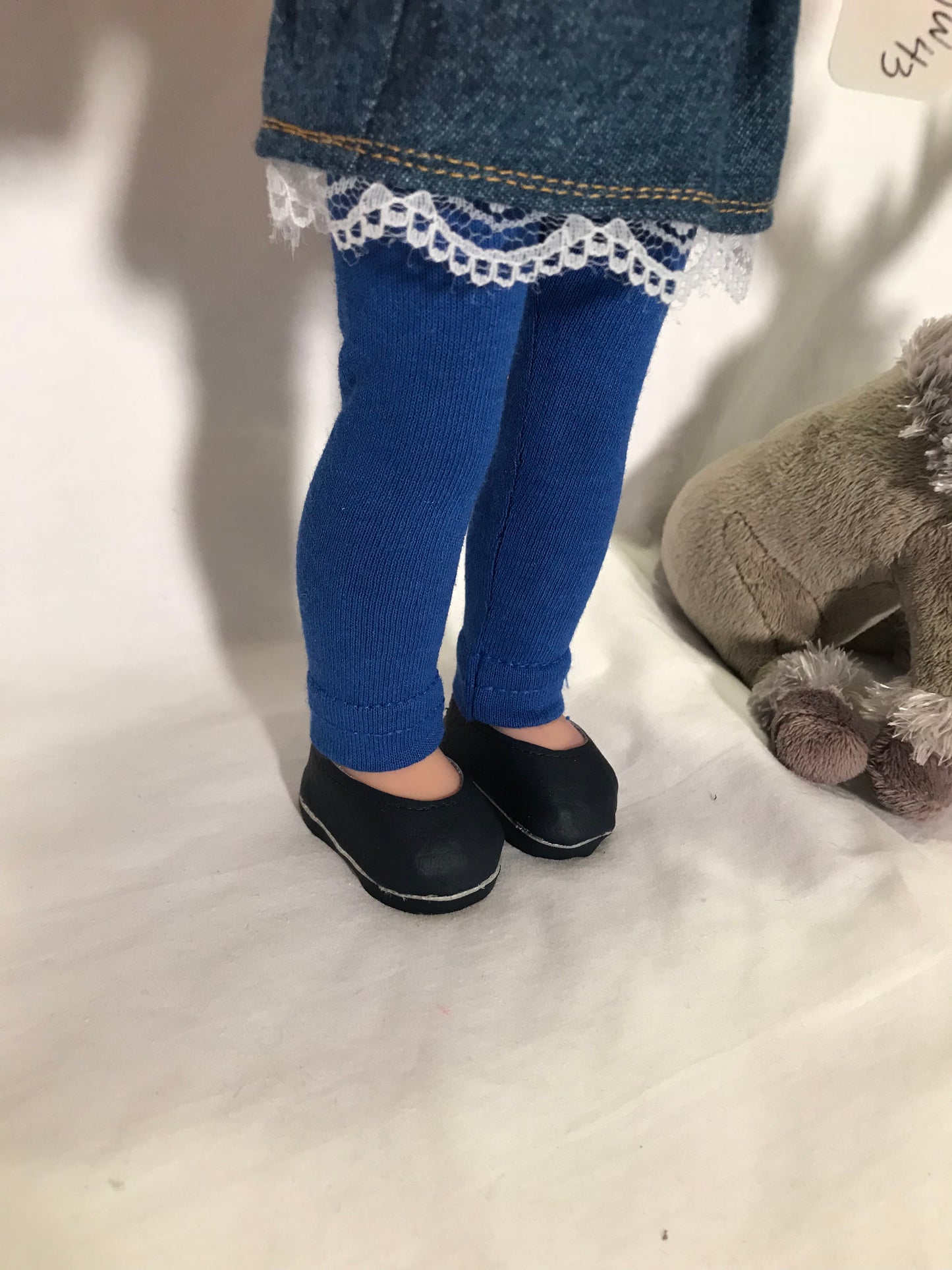 WW43 - Red hoodie, denim skirt, hat & leggings