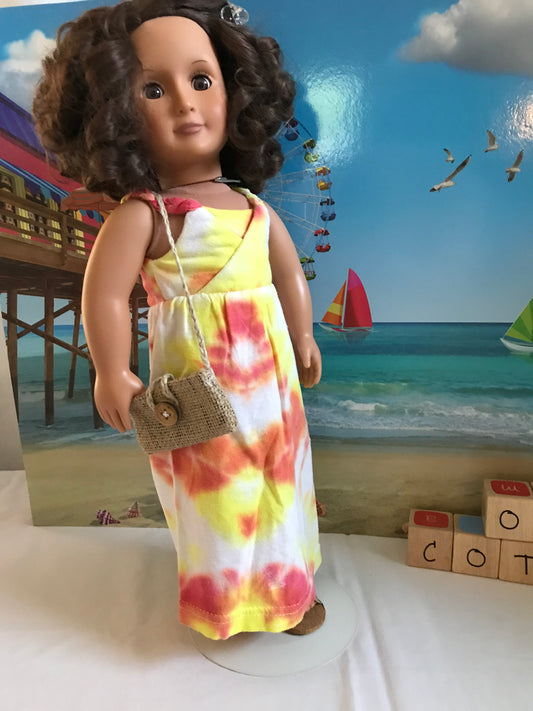 AG110 - Hawaiian Muu Muu Dress with sandals and bag
